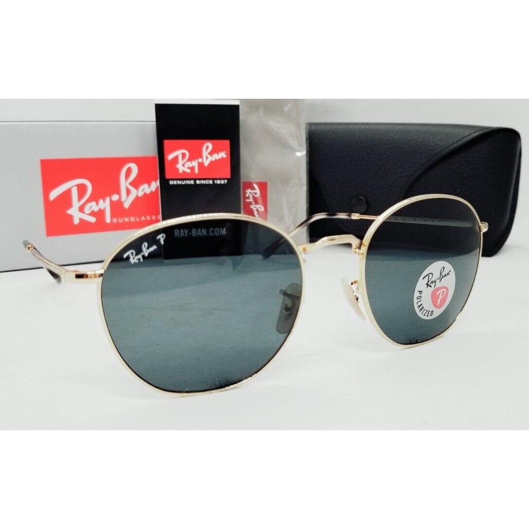 Ray Ban Rob Gold/blue Polarized RB3772F 001/3R 56 Aviator Sunglasses