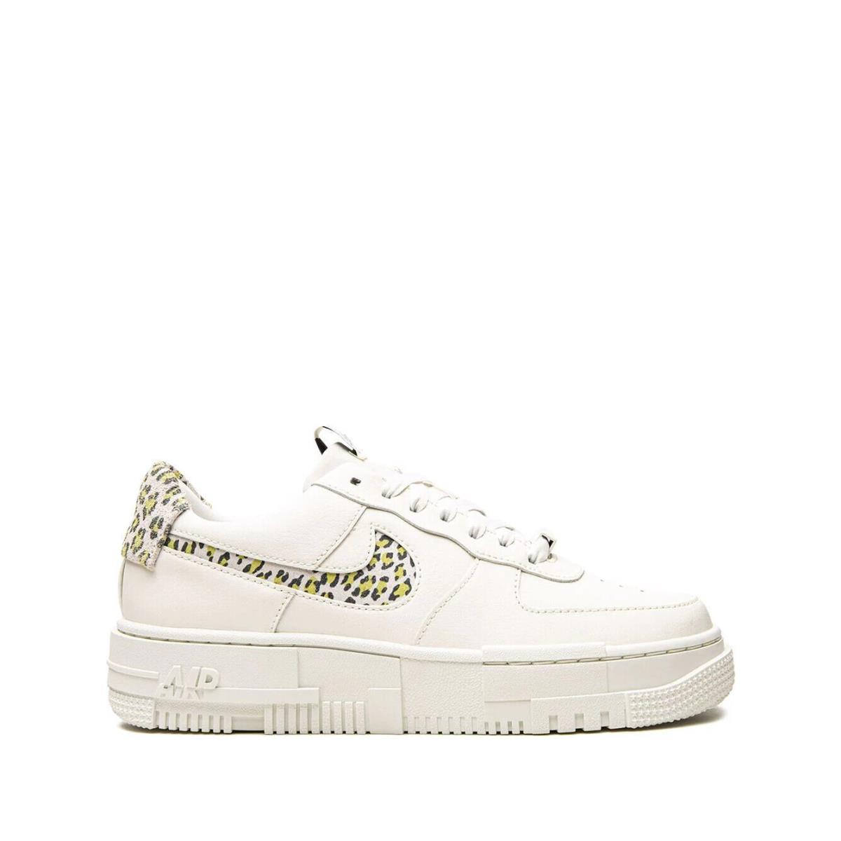 Nike Women`s Air Force 1 Pixel SE White/cheetah Casual Shoes DH9632-101 Size 12 - White