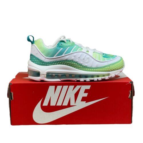 Nike Shoes Women`s Size 6.5 Green White Running Air Max 98 SE Bubble CI7379-300