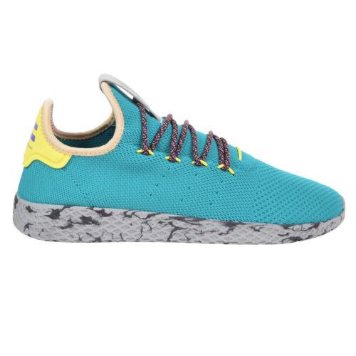 Adidas Pharrell Williams Tennis HU Men`s Shoes Teal-yellow-grey Marble cq1872