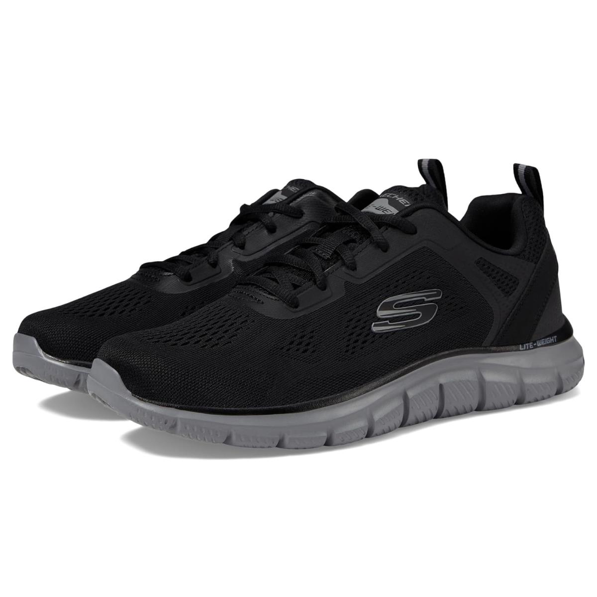 Man`s Sneakers Athletic Shoes Skechers Track Broader Black/Charcoal