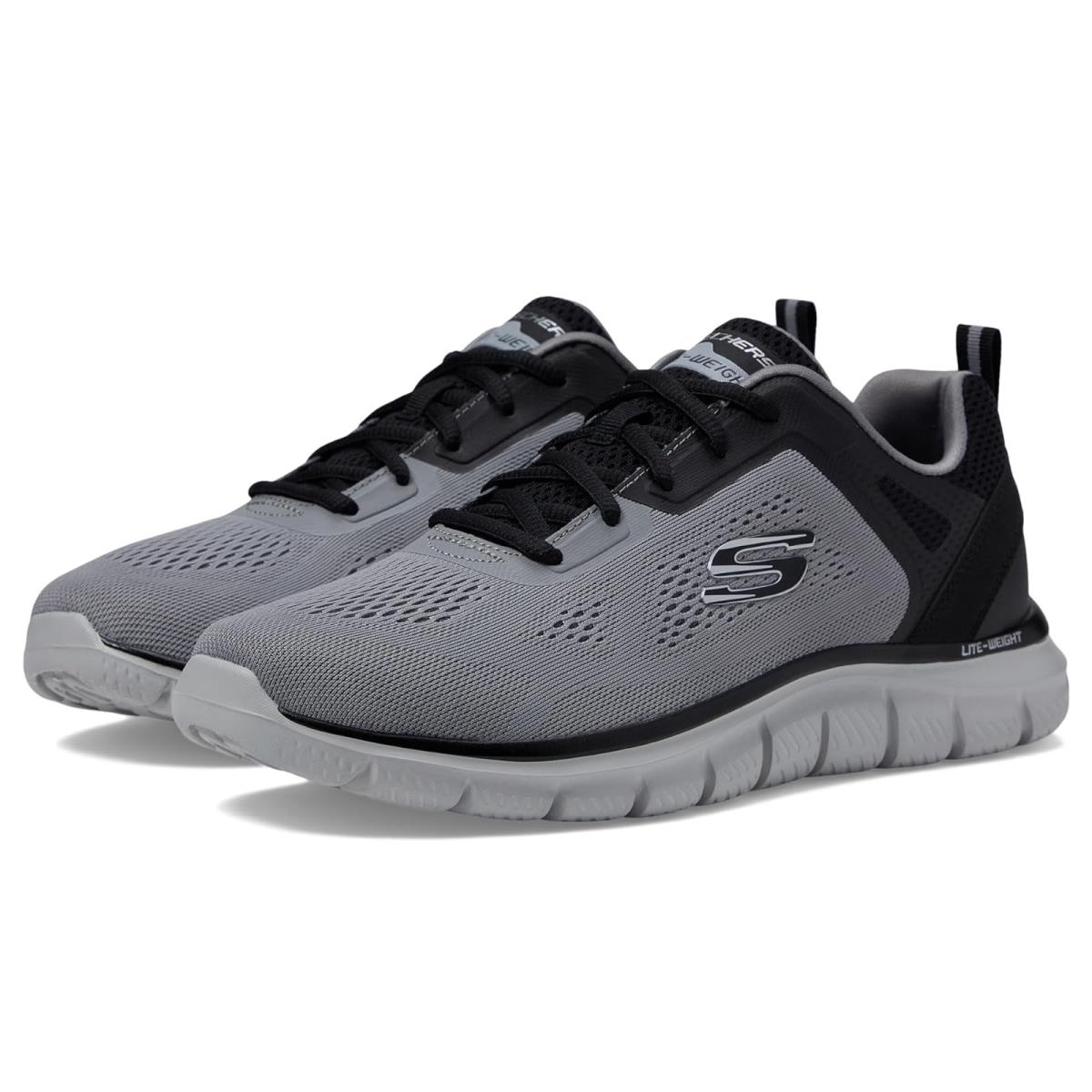 Man`s Sneakers Athletic Shoes Skechers Track Broader Gray/Black