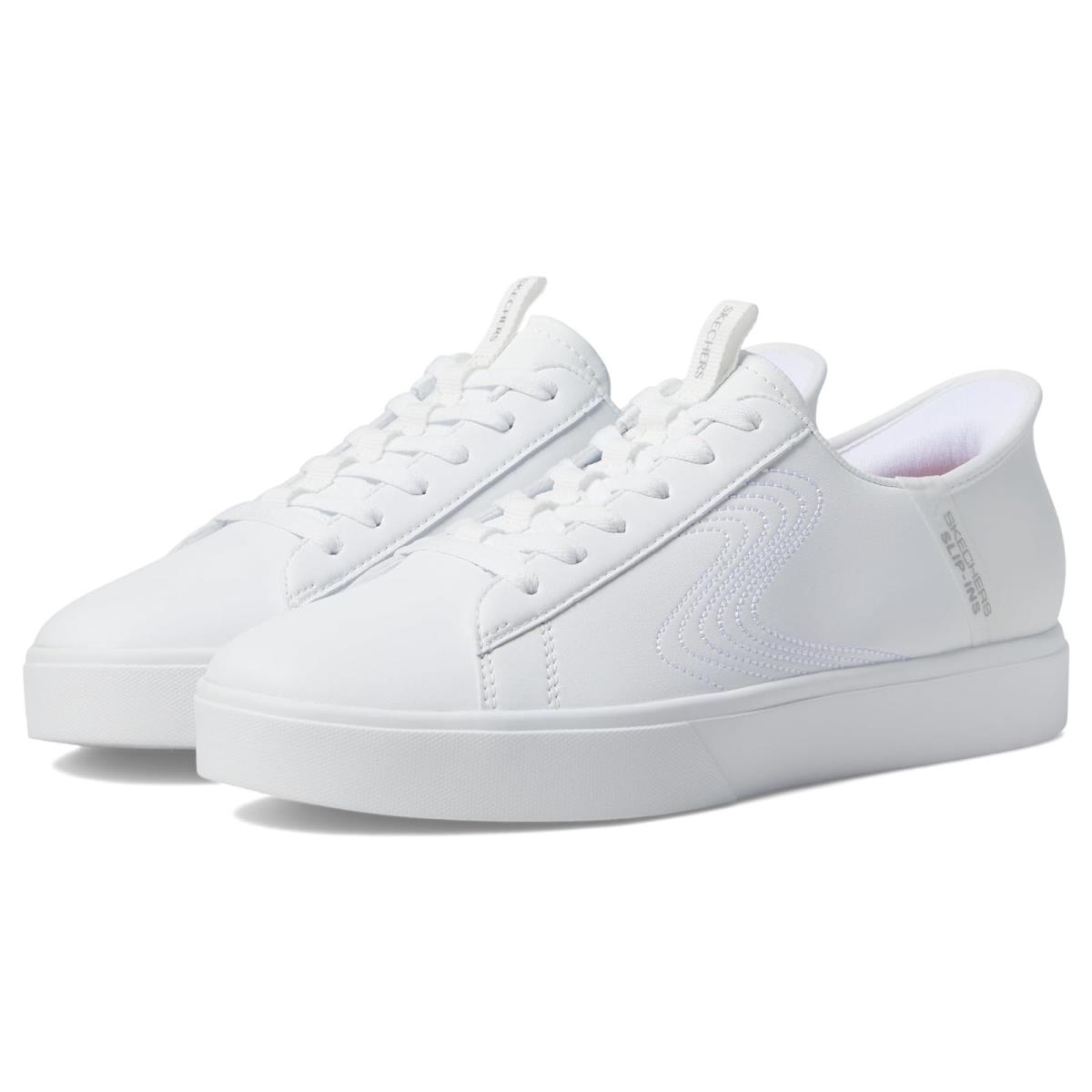 Woman`s Shoes Skechers Court Classics - Eden LX Hands Free Slip-ins White