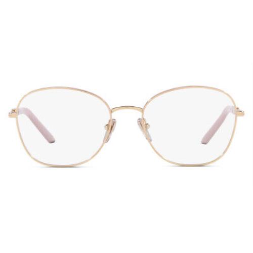 Prada PR 64YV Eyeglasses Women Pale Gold/alabaster Round 52mm