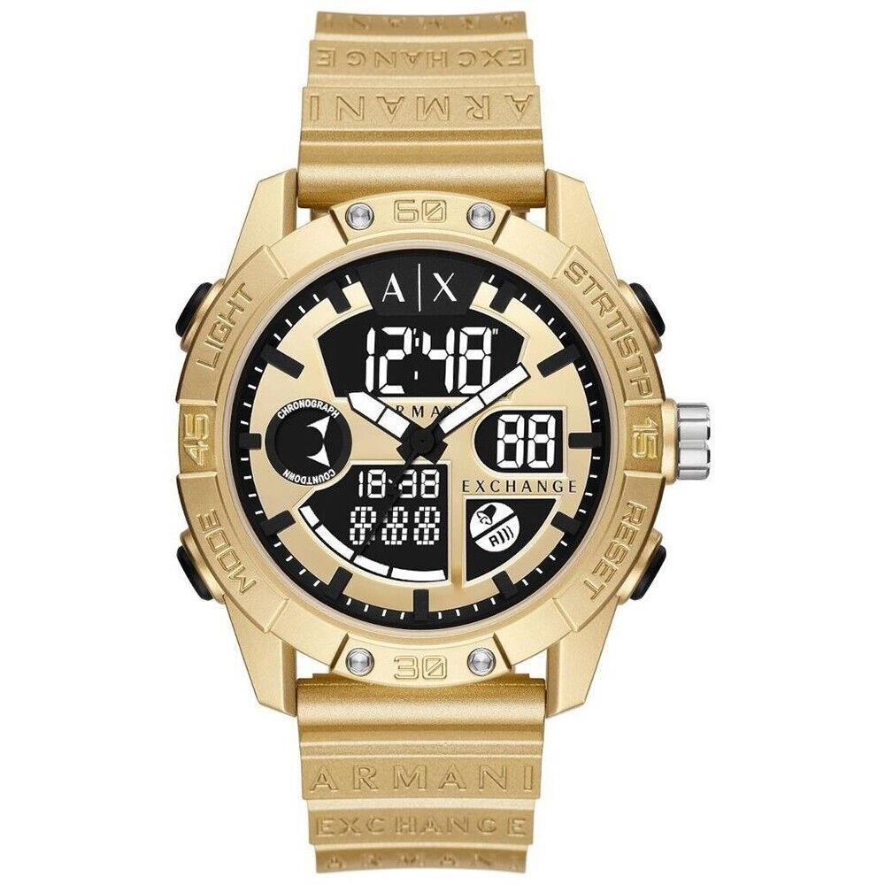 Armani Exchange Digital Gold Tone Polyurethane Men`s Watch AX2966