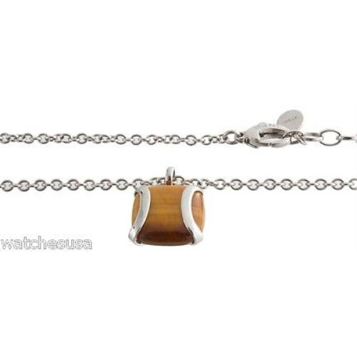 Dkny 44cm Tiger Eye Pendant Stainless Steel Silver Necklace Chain NJ1679040