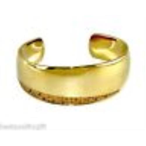 Dkny Gold Tone+crystal Pave Cuff Style Bracelet Cuff Bangle