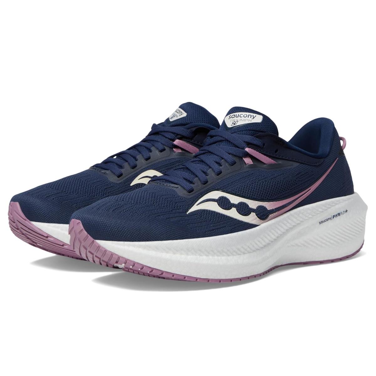 Woman`s Sneakers Athletic Shoes Saucony Triumph 21 Navy/Orchid