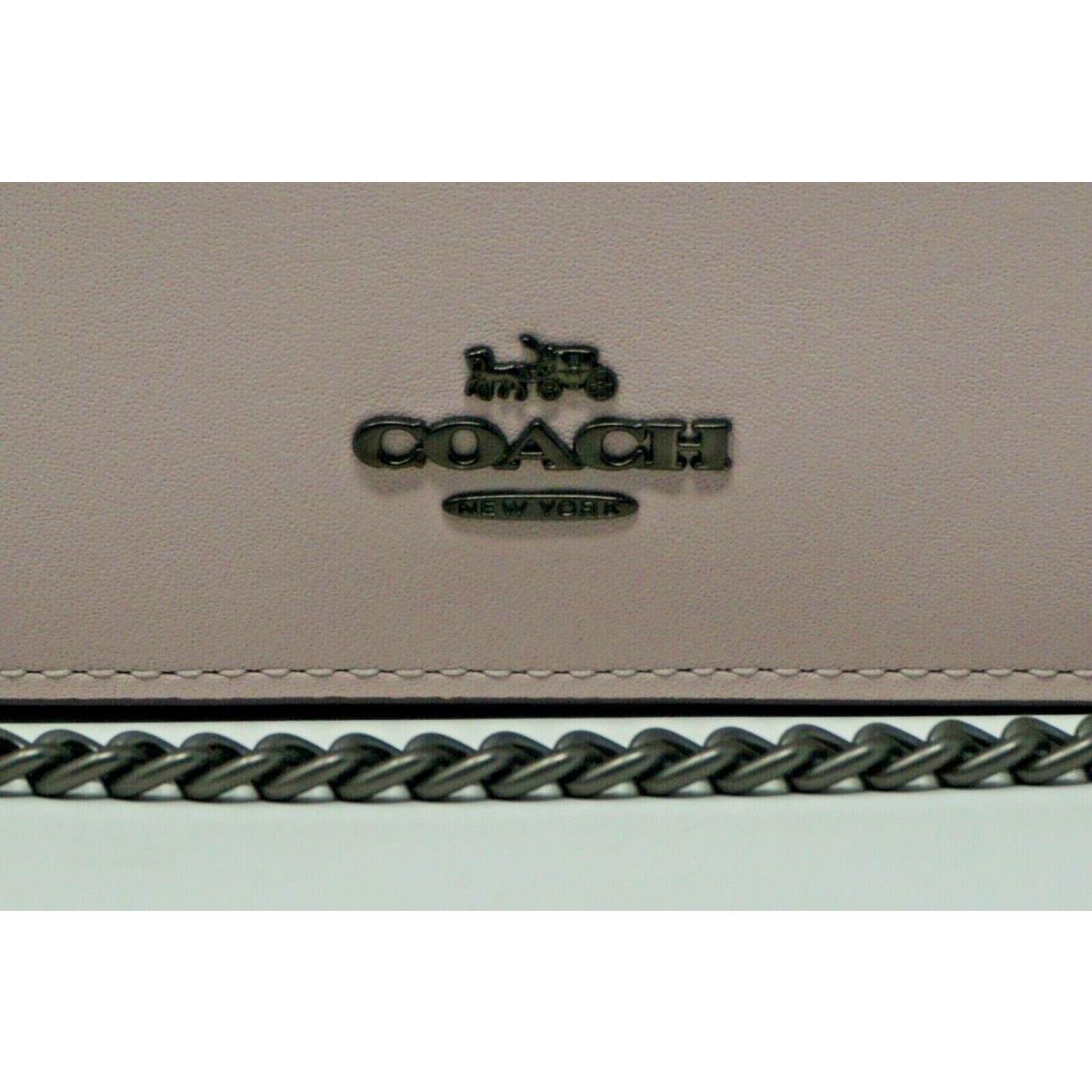 Coach Callie Ice Pink Leather Foldover Chain Clutch Bag 27247