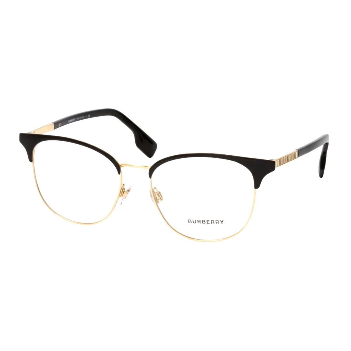 Burberry Sophia Eyeglasses B 1355 1109 52-16 140 Black Light Gold Frames