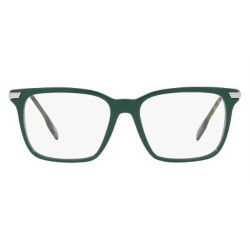 Burberry Ellis BE2378 Eyeglasses Green and Silver Square 55mm - Frame: Green and Silver, Lens: