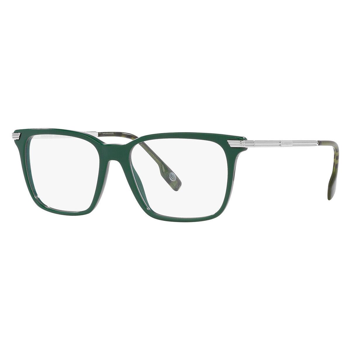 Burberry Ellis BE2378 Eyeglasses Green and Silver Square 53mm - Frame: Green and Silver, Lens: Demo