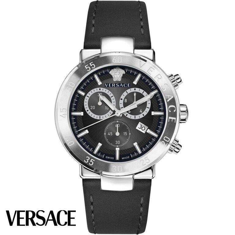 Versace Men`s Urban Mystique Black 43mm Dial Swiss Made Watch VEPY00120