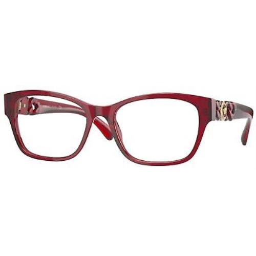 Versace Eyeglasses VE3306F 388 54mm Transparent Red / Demo Lens