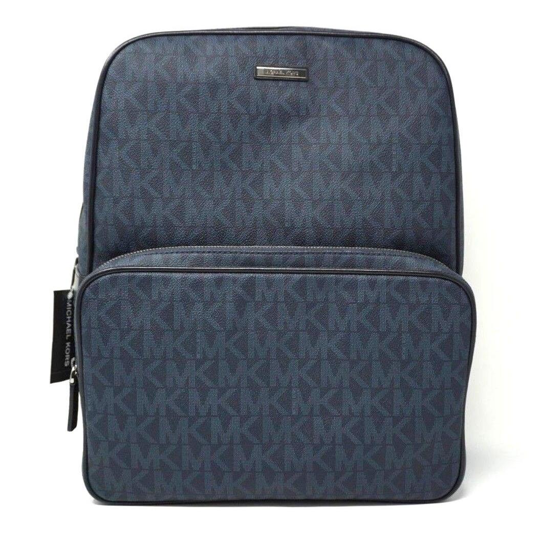 Michael Kors Men`s Jet Set Signature Logo Baltic Blue Backpack Bag