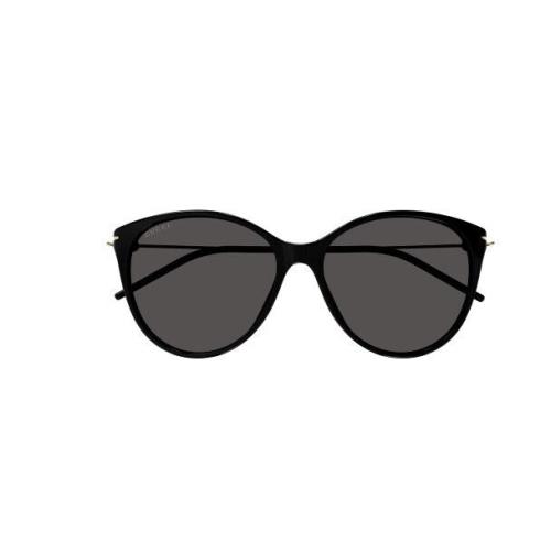 Gucci GG 1268S 001 Black-gold/grey Cat Eye Women`s Sunglasses