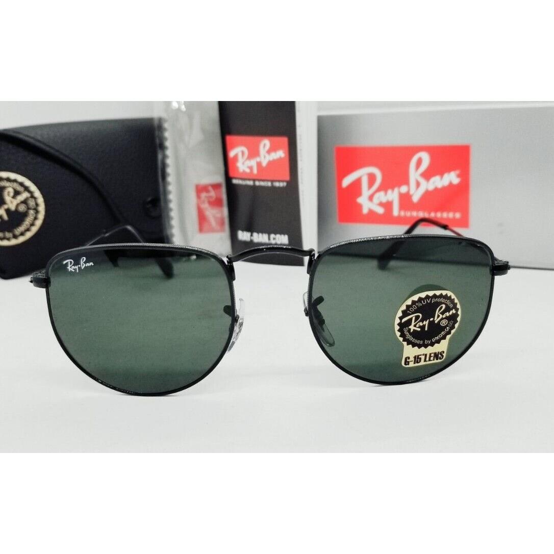 Ray Ban Elon Black/green RB3958 002/31 50 Aviator Sunglasses S