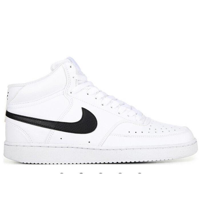 Men Nike Court Vision Mid Top Next Nature Sneakers Shoes White/black DN3577-101 - White/Black