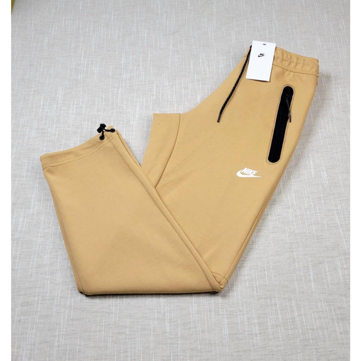 Nike Nsw Tech Fleece Jogger Pants Small Mens Beige Brown Black Straight Leg