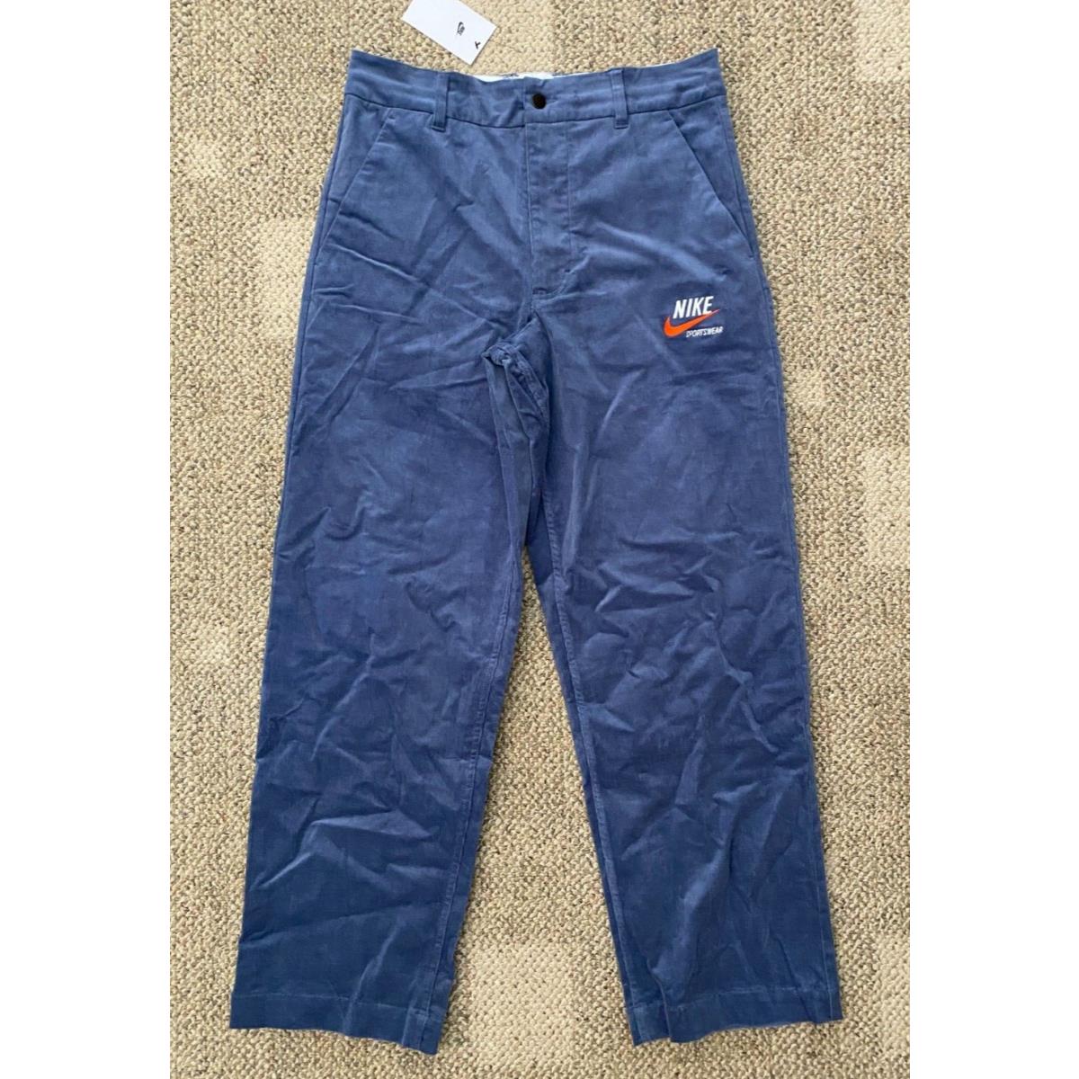 Men`s Size 32 Nike Sportswear Trend Corduroy Pants Trousers Blue DV9999-491