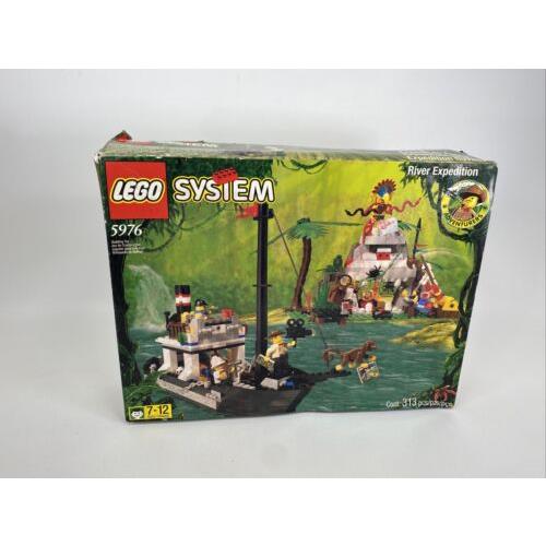 Lego 5976 Adventurers Jungle River Expedition - 313 Pieces Box Read