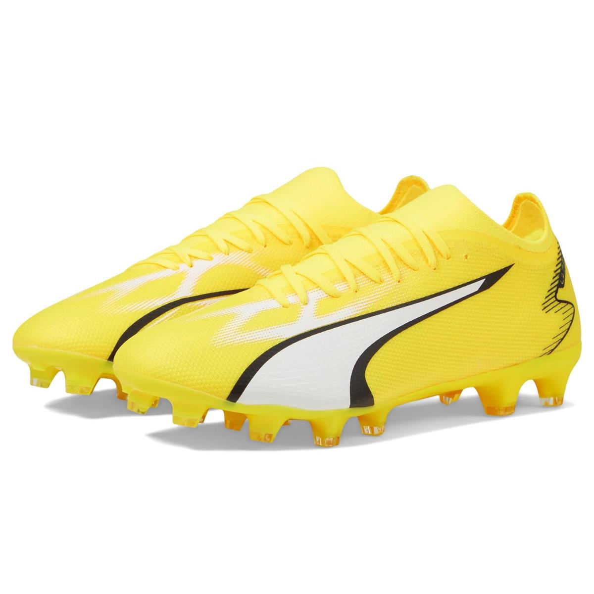 Man`s Shoes Puma Ultra Match Firm Ground/artificial Ground Yellow Blaze/Puma White/Puma Black