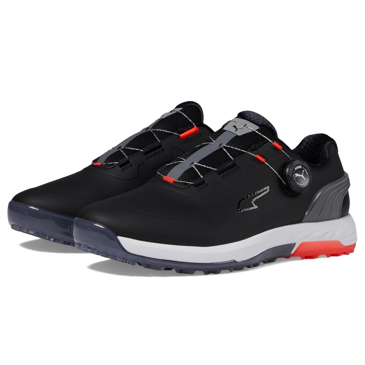 Man`s Sneakers Athletic Shoes Puma Golf Alphacat Nitro Disc Puma Black/Quiet Shade/Red Blast