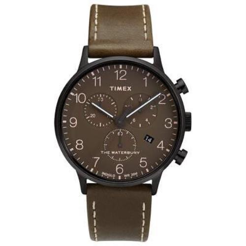 Timex Waterbury Classic Chronograph 40mm Watch - Black/Brown/Olive (BBO/TW2T27900VQ)