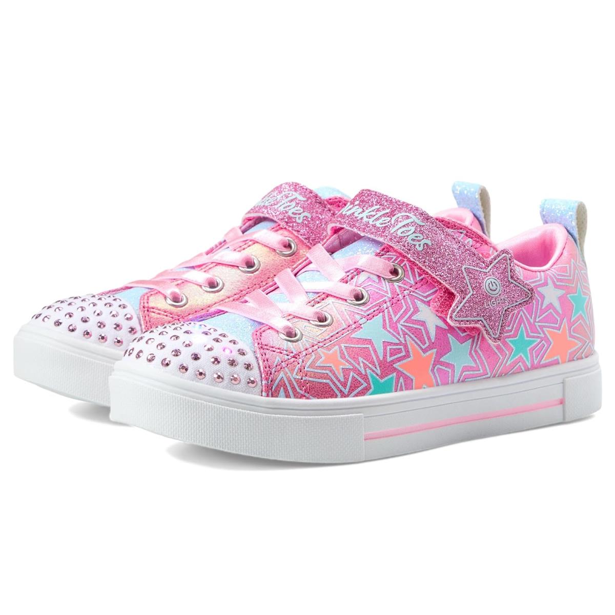 Girl`s Shoes Skechers Kids Twinkle Sparks 314457L Little Kid Pink/Multi