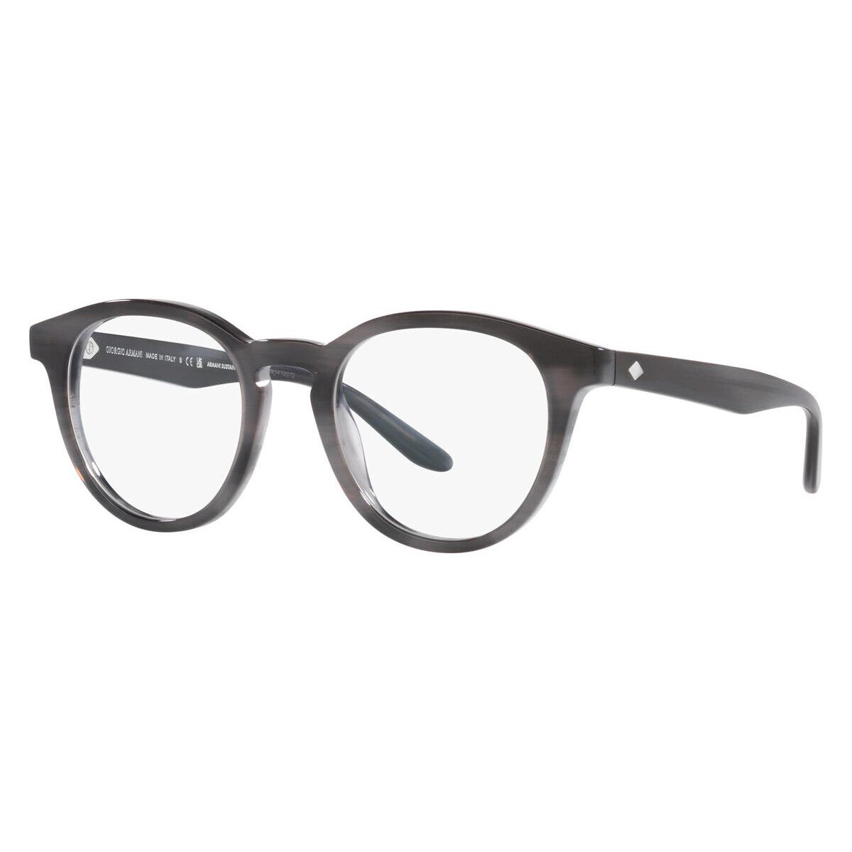 Giorgio Armani AR7227F Eyeglasses Striped Gray Wayfarer 53mm