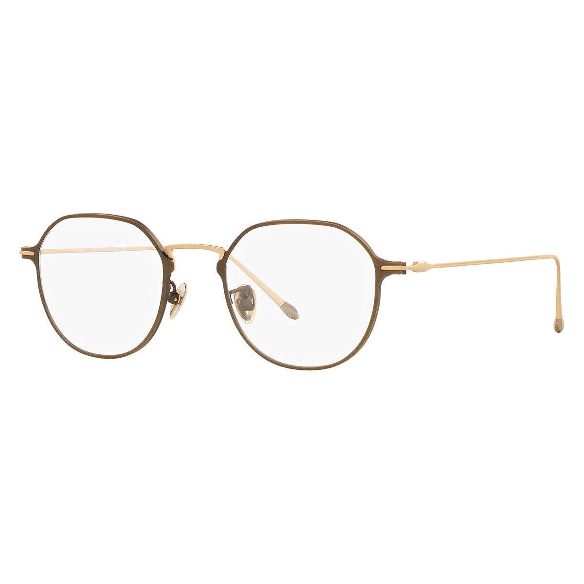 Giorgio Armani AR6138TM Eyeglasses Matte Brown Matte Pale Gold 49mm