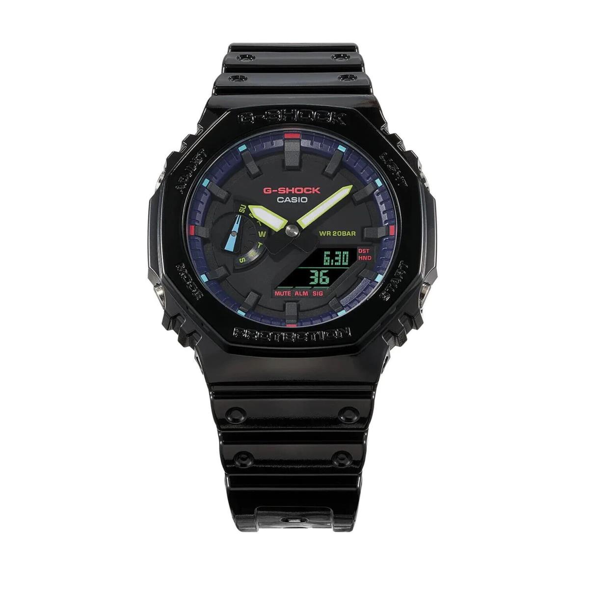 Casio G-shock Casiooak GA2100RGB-1A Rainbow Black Strap Watch