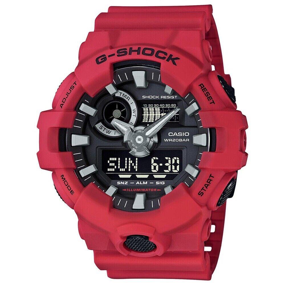 Casio G-shock GA700-4A Super Illuminator Ana-digital 3D Red Men`s Watch
