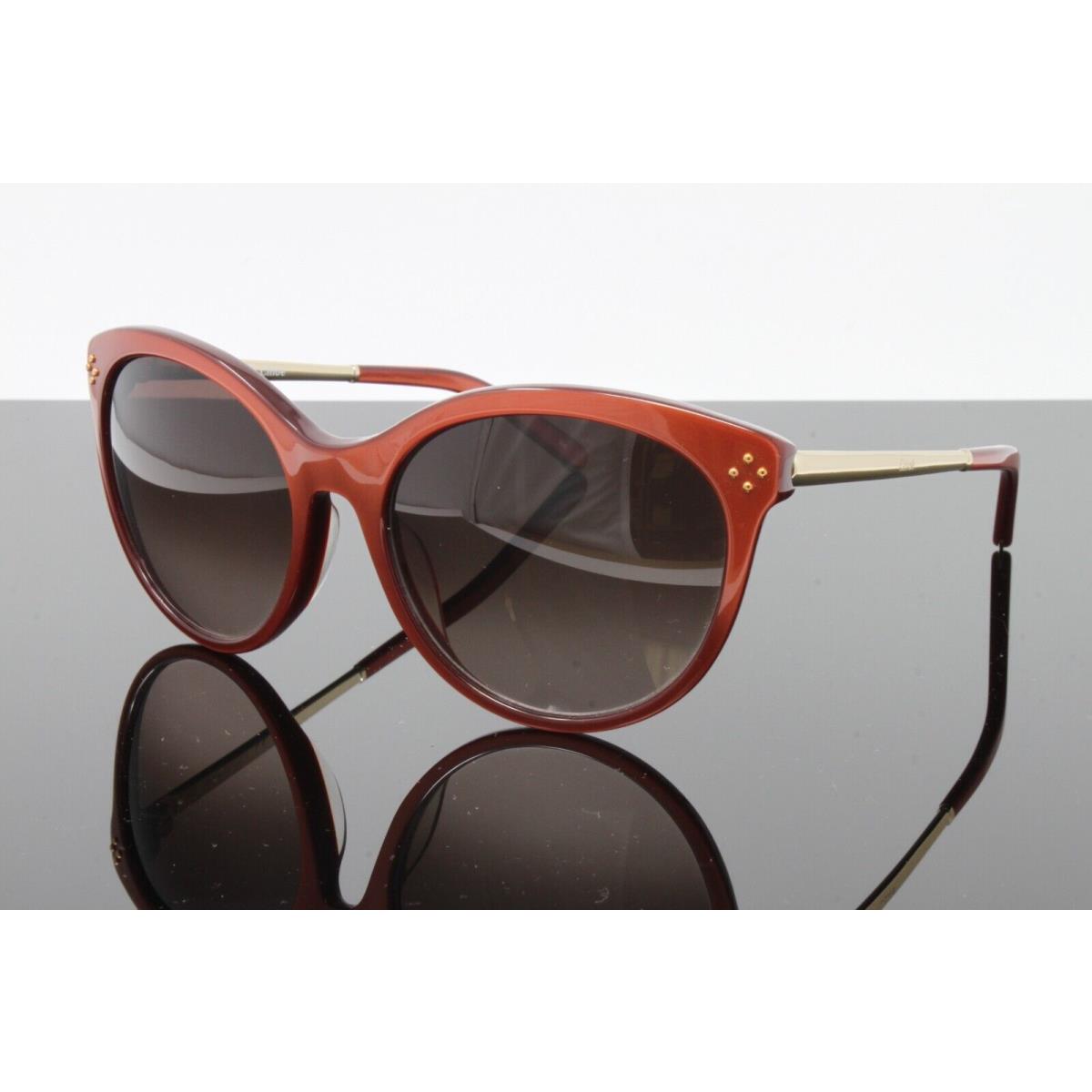 Chloe Sunglasses Women`s Round CE641S 704 Copper 56mm Brown Gradient Lens