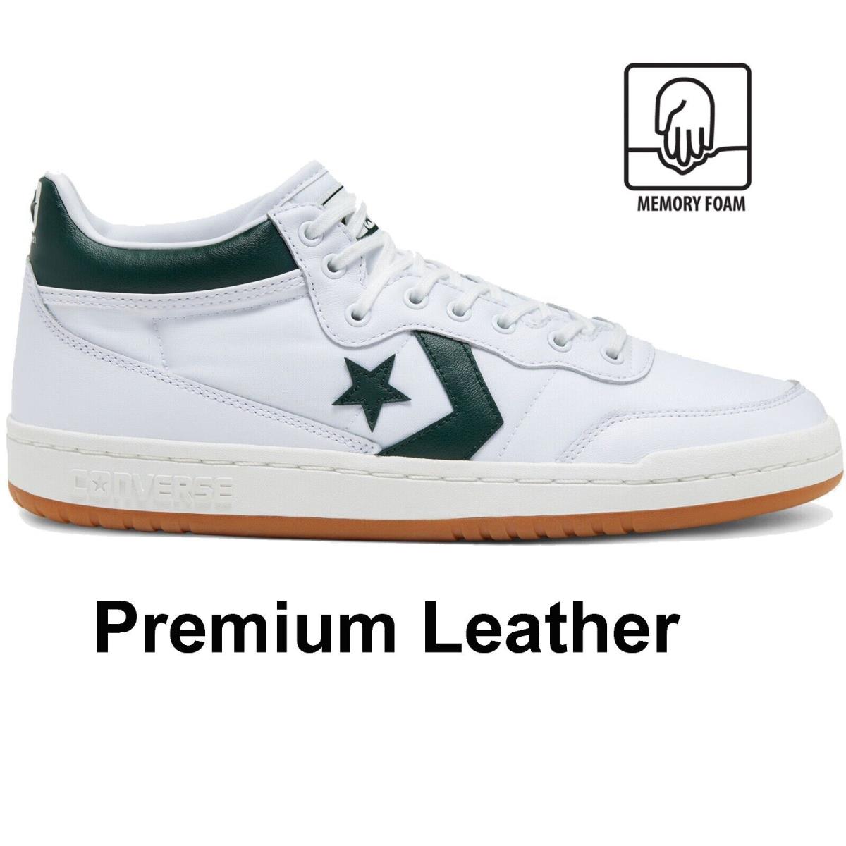 Converse Men`s Cons Fastbreak Pro Premium Leather Sport Sneakers Shoes Retro 83 White/Deep Emerald/Gum
