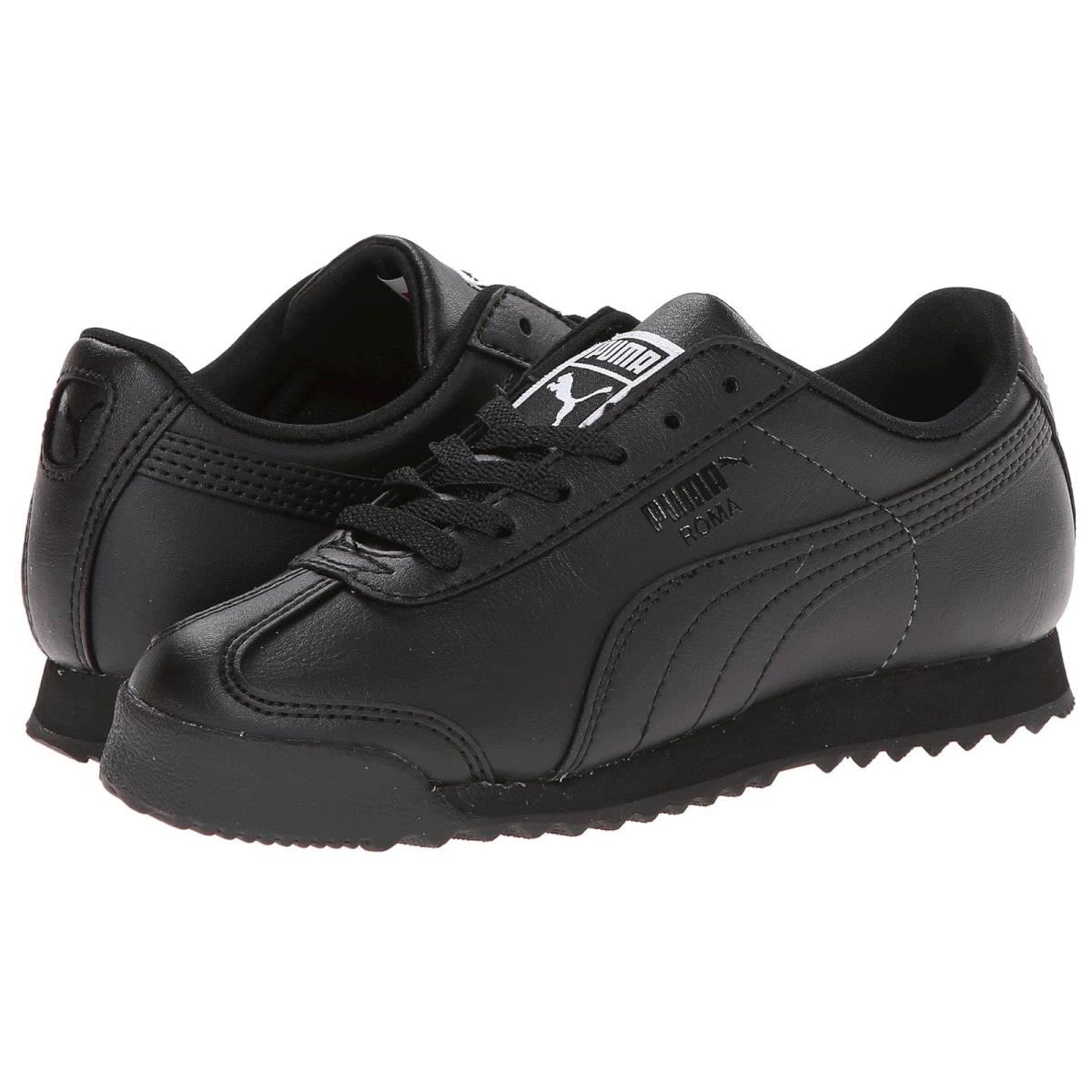 Boy`s Sneakers Athletic Shoes Puma Kids Roma Basic Big Kid Black/Black