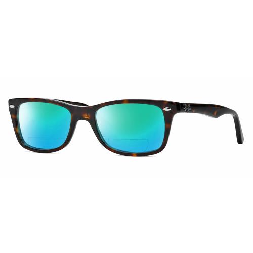 Ray-ban RX5228 Unisex Polarized Bifocal Sunglasses in Tortoise Havana Gold 53 mm Green Mirror