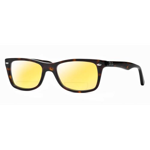 Ray-ban RX5228 Unisex Polarized Bifocal Sunglasses in Tortoise Havana Gold 53 mm Yellow