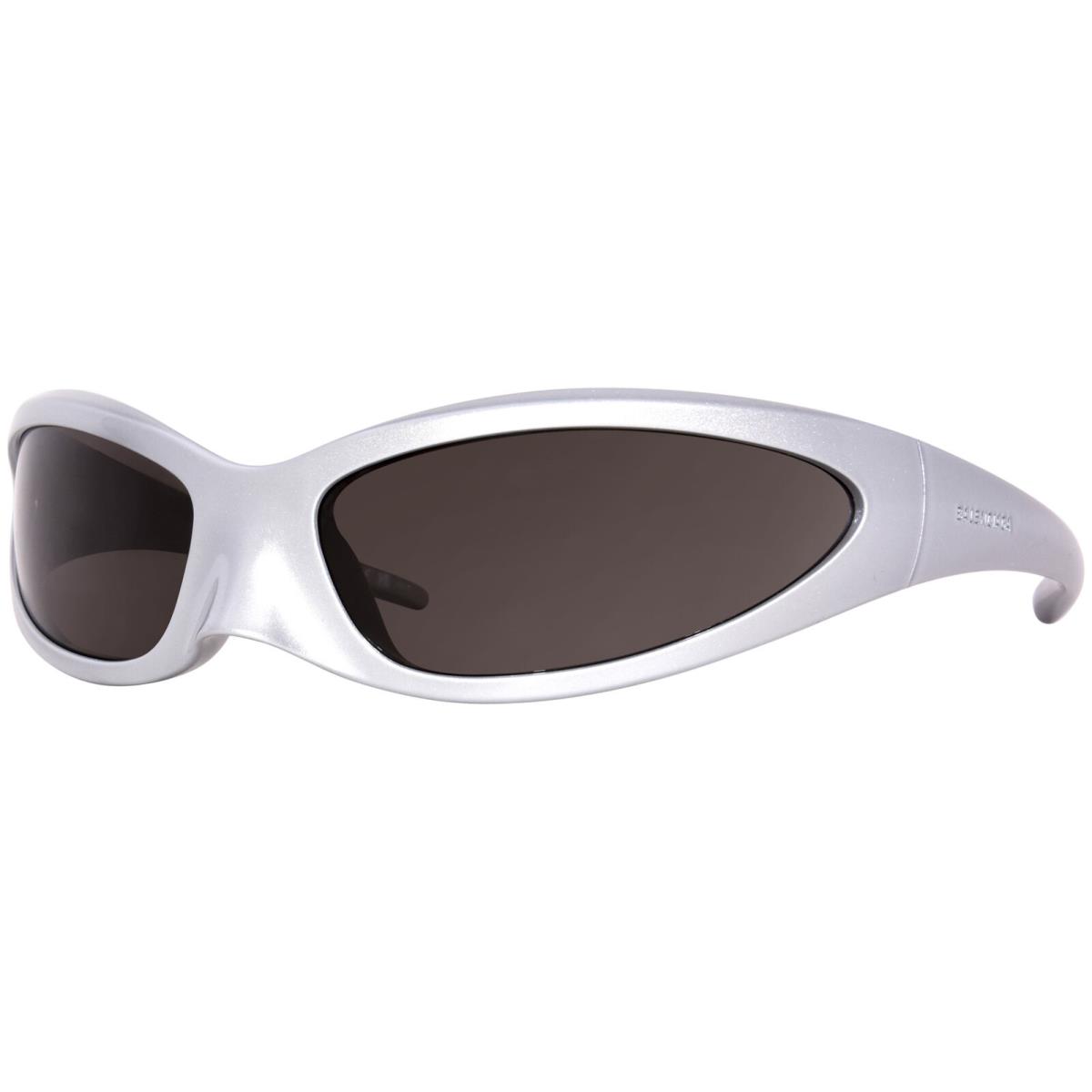 BB0251S 005 Sunglasses Women`s Silver/grey Lenses Wrap Style 80mm by Balenciaga