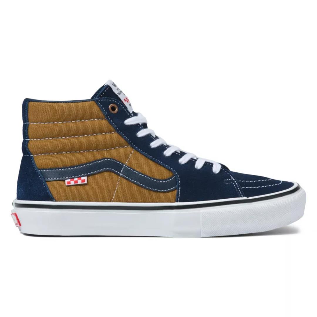 Size 7.0 Vans Skate Sk8-Hi Reynolds Navy / Brown Skate Shoes