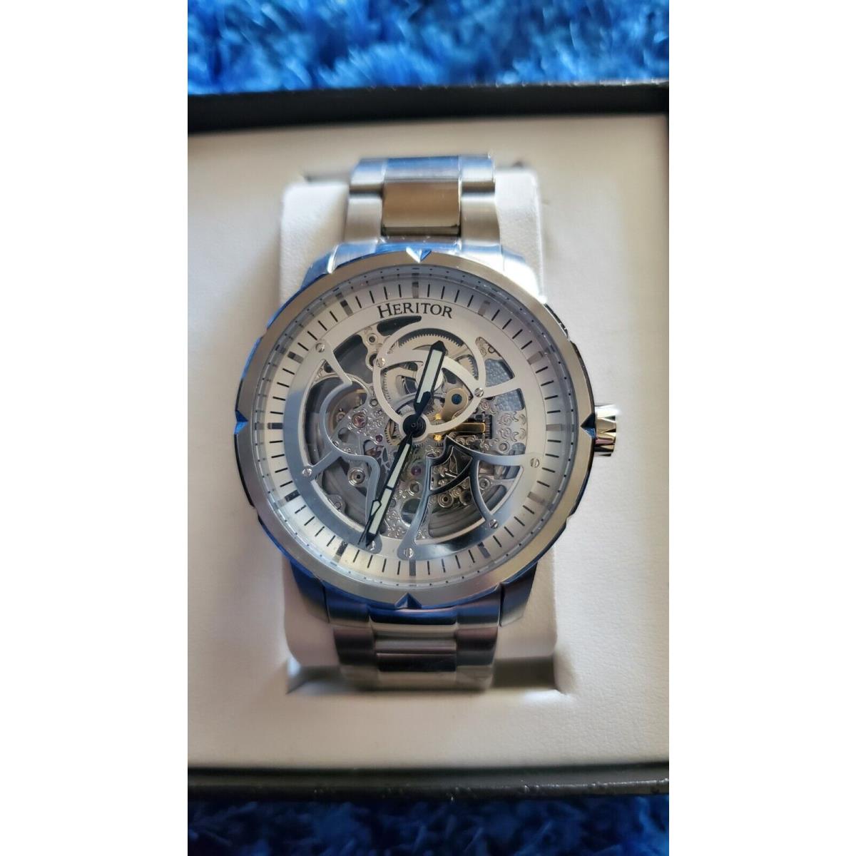 Heritor Automatic Ryder Skeleton Dial Bracelet Watch - Silver/white - HERHR4607