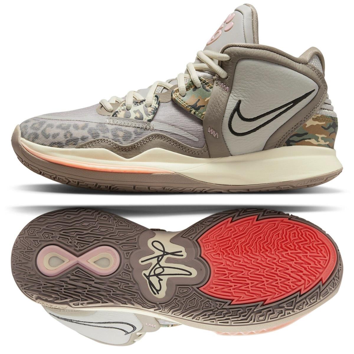 Nike Kyrie Infinity Leopard Camo CZ0204-006 Iron Ore/moon Men`s Basketball Shoes
