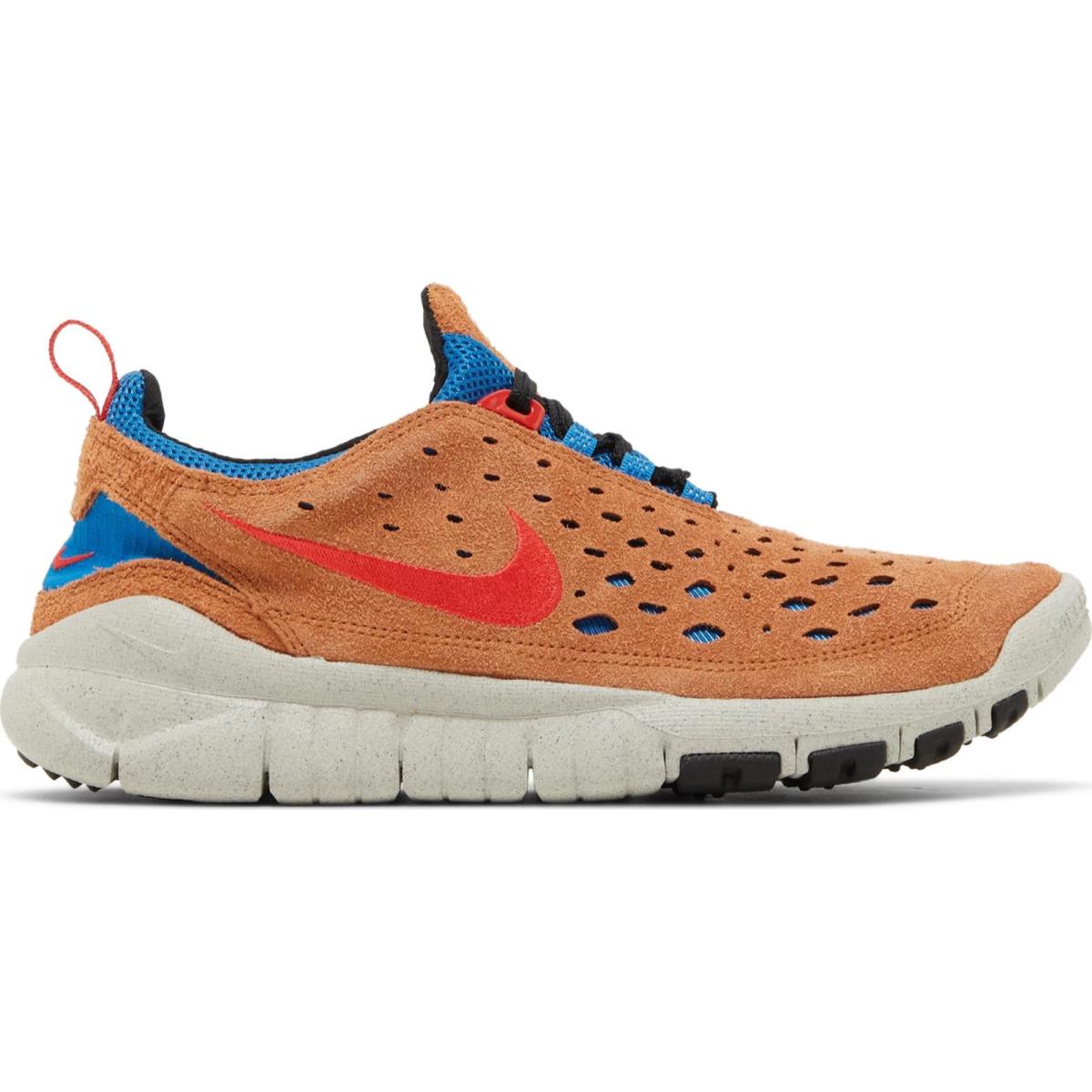 Nike Free Run Trail Dark Russet Brown Blue Orange White CW5814-201 Men`s 9.5 - Brown