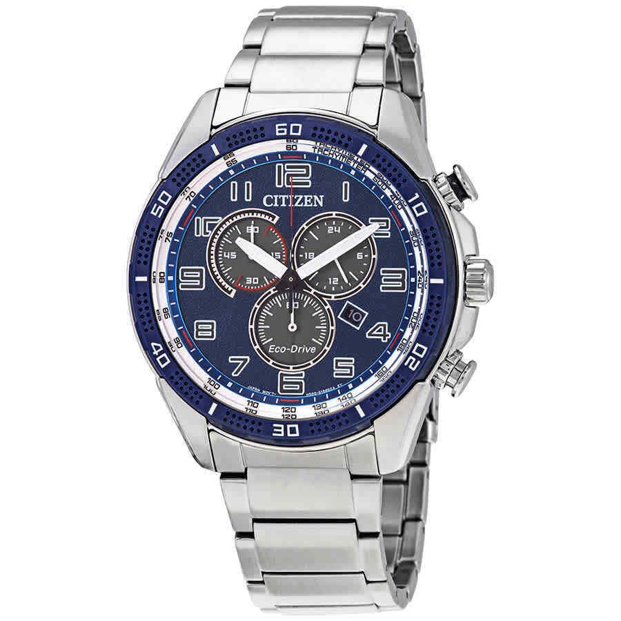 Citizen AR Chronograph Eco-drive Blue Dial Men`s Watch AT2440-51L