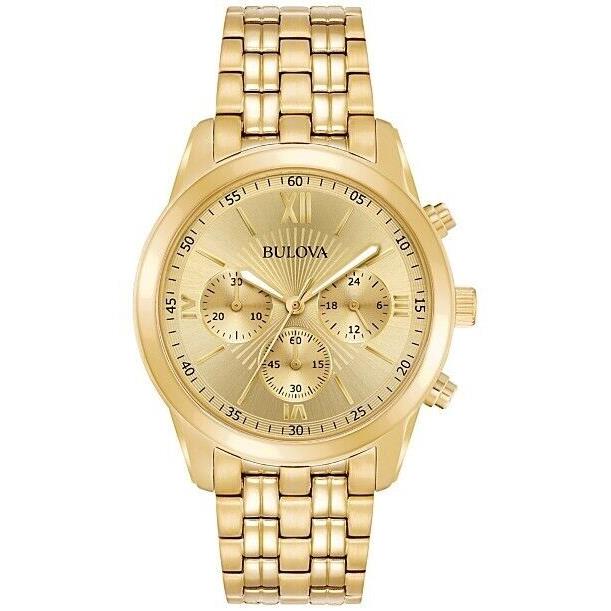 Bulova Men`s Classic Chronograph Quartz Gold Stainless Steel Watch 40 MM 97A128