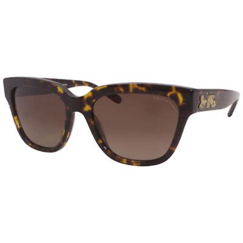 Coach HC8262F 5120T5 Sunglasses Women`s Tortoise-gold/brown Polarized Lens 55mm