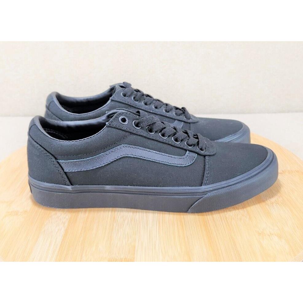 Vans Ward Low Men`s Size 8 Shoes All Black Canvas Trainer Skateboarding Sneakers
