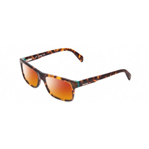 Diesel DL5071 Unisex Designer Polarized Sunglasses in Tortoise Havana Gold 55 mm Red Mirror Polar