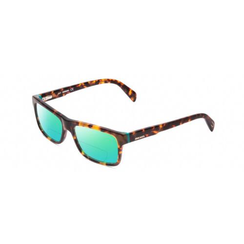 Diesel DL5071 Unisex Polarized Bifocal Sunglasses in Tortoise Havana Brown 55 mm Green Mirror