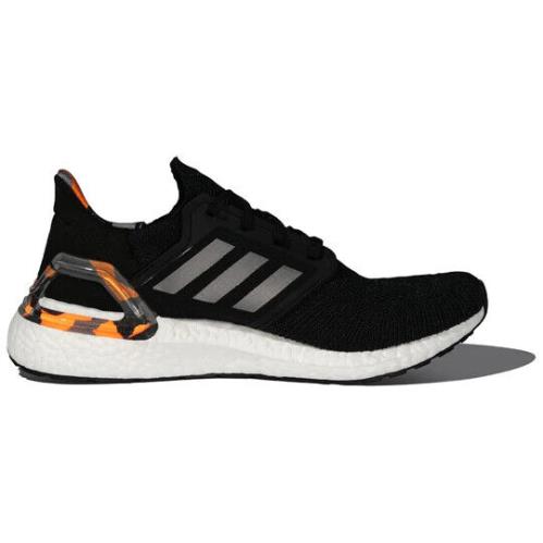 Adidas Ultraboost 20 Black Signal Orange Camo- H67280 Mens Running Shoe - Black